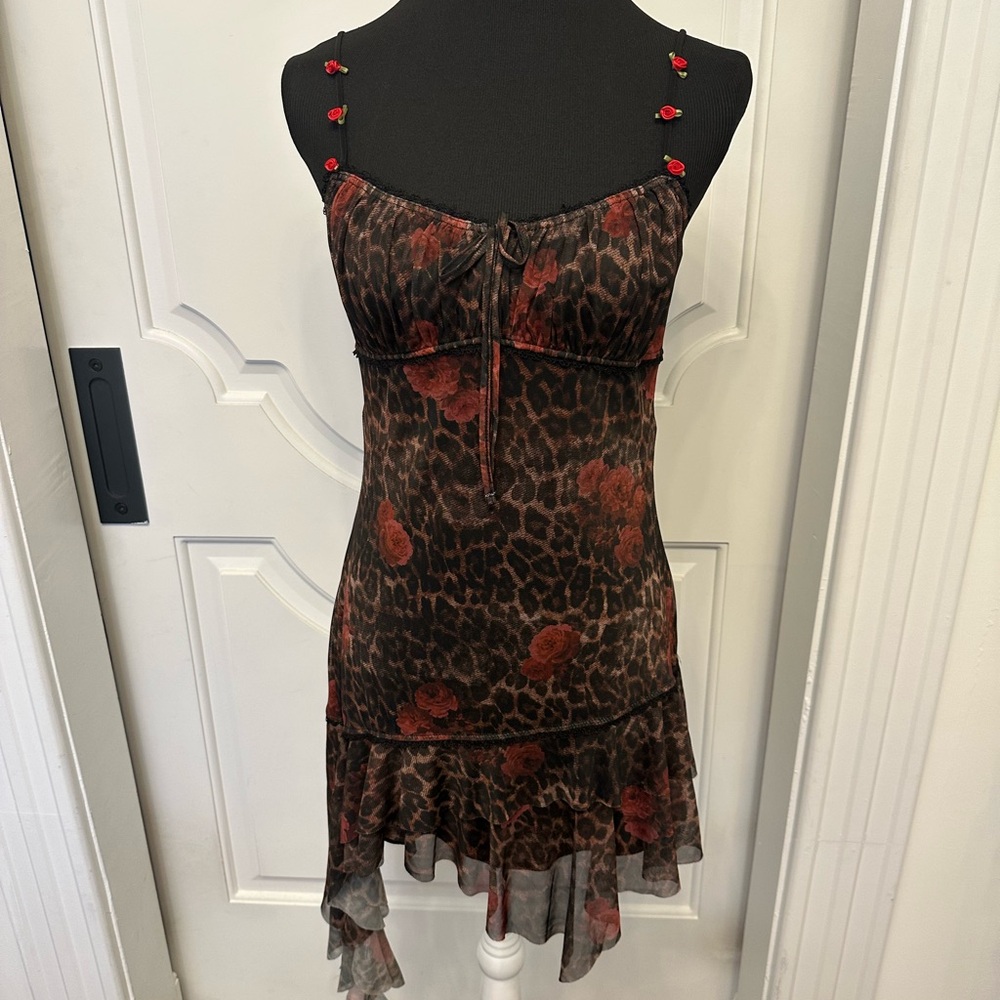 Urban Outfitters Asymmetrical Dress - Red and Brown